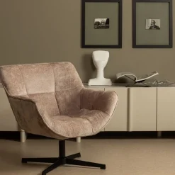Fauteuils<WOOOD Draaifauteuil Wibo Taupe