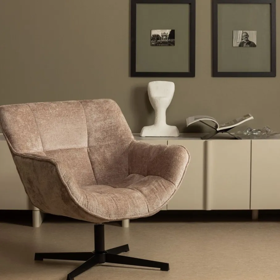 Fauteuils<WOOOD Draaifauteuil Wibo Taupe