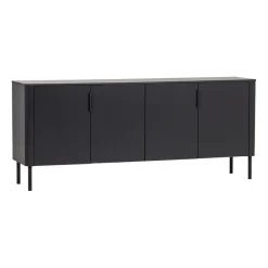 Dressoirs<WOOOD Dressoir Gunnar Zwart - 201x85x44 cm