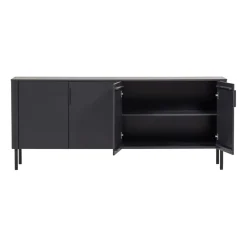 Dressoirs<WOOOD Dressoir Gunnar Zwart - 201x85x44 cm