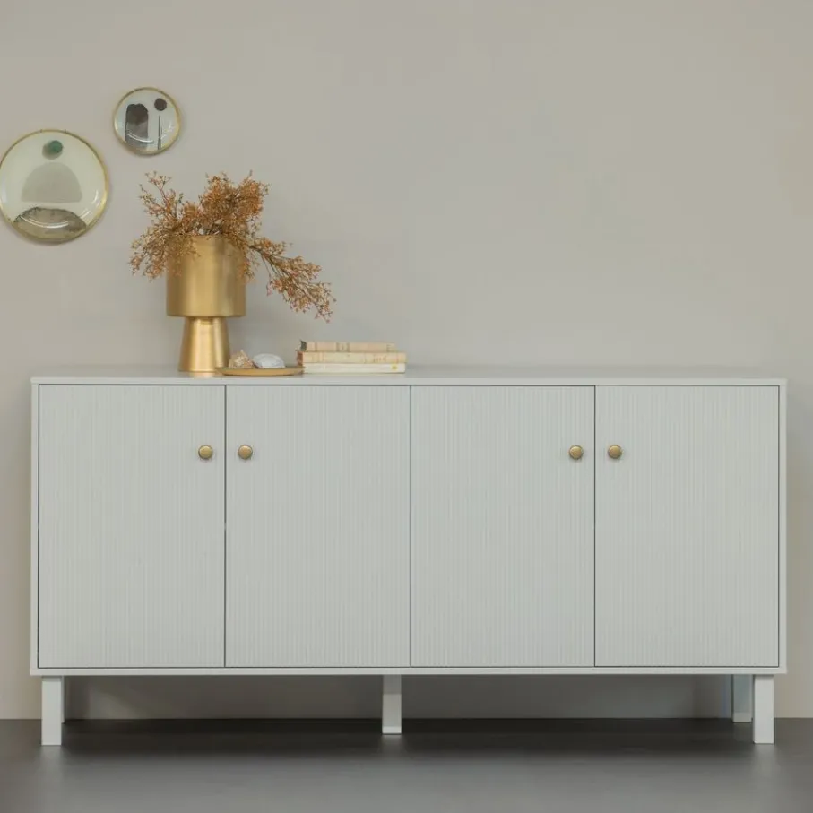Dressoirs<WOOOD Dressoir Madu Grijs - 160x78x46 cm