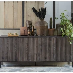 Dressoirs<WOOOD Dressoir New Gravure Bruin - 200x85x46 cm