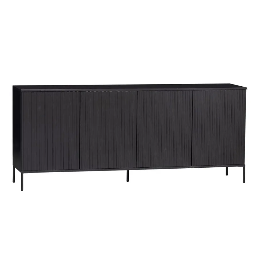 Dressoirs<WOOOD Dressoir New Gravure Zwart - 200x85x46 cm