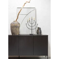 Dressoirs<WOOOD Dressoir New Gravure Zwart - 200x85x46 cm