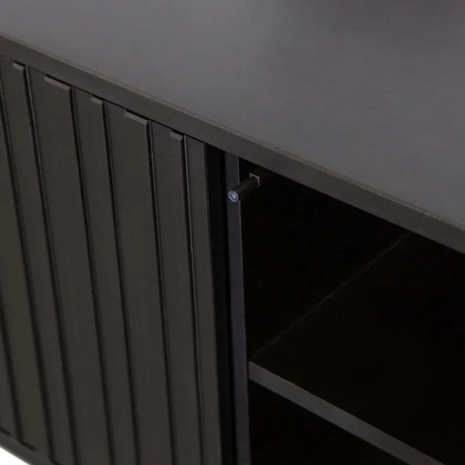 Dressoirs<WOOOD Dressoir New Gravure Zwart - 200x85x46 cm