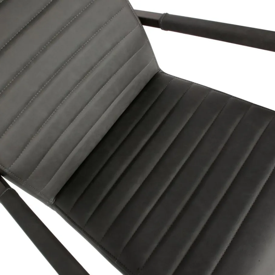 Eetkamerstoelen<WOOOD Eetkamerstoel Bas Antraciet