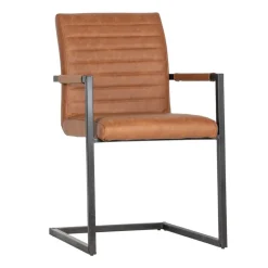 Eetkamerstoelen<WOOOD Eetkamerstoel Bas Cognac