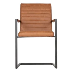 Eetkamerstoelen<WOOOD Eetkamerstoel Bas Cognac