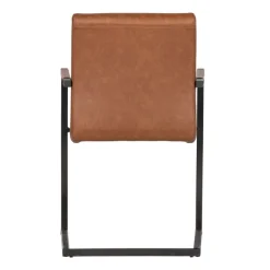 Eetkamerstoelen<WOOOD Eetkamerstoel Bas Cognac