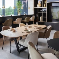 Eetkamerstoelen<WOOOD Eetkamerstoel Vogue Nougat