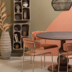 Eettafels<WOOOD Eettafel Blanco Bruin - Ø 120 cm