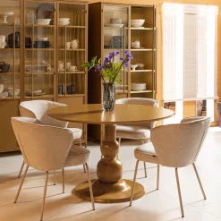 Eettafels<WOOOD Eettafel Blanco Honinggeel - Ø 120 cm