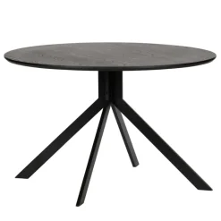 Eettafels<WOOOD Eettafel Bruno Zwart - Ø 120 cm