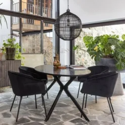 Eettafels<WOOOD Eettafel Bruno Zwart - 220x100 cm