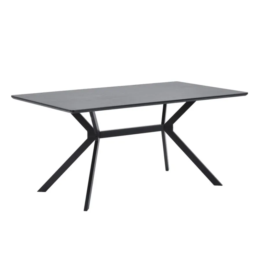 Eettafels<WOOOD Eettafel Bruno Zwart - 160x90 cm