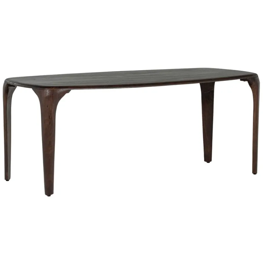 Eettafels<WOOOD Eettafel Fiore Donkerbruin - 190x95 cm