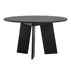 Eettafels<WOOOD Eettafel Fries Zwart - Ø 90 cm