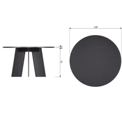 Eettafels<WOOOD Eettafel Fries Zwart - Ø 90 cm
