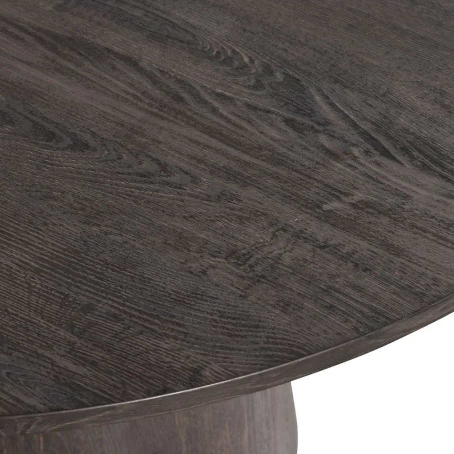 Eettafels<WOOOD Eettafel Maan Donkerbruin - Ø 120 cm