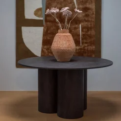 Eettafels<WOOOD Eettafel Oona Donkerbruin - Ø 140 cm