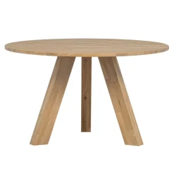 Eettafels<WOOOD Eettafel Rhonda Naturel - Ø 129 cm