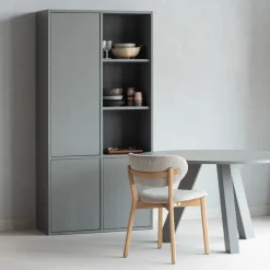 Eettafels<WOOOD Eettafel Rhonda Warm Grijs - Ø 129 cm