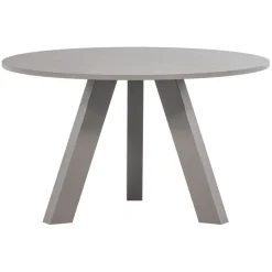 Eettafels<WOOOD Eettafel Rhonda Warm Grijs - Ø 129 cm