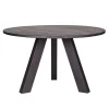 Eettafels<WOOOD Eettafel Rhonda Zwart - Ø 129 cm