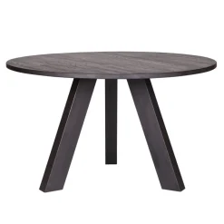 Eettafels<WOOOD Eettafel Rhonda Zwart - Ø 129 cm