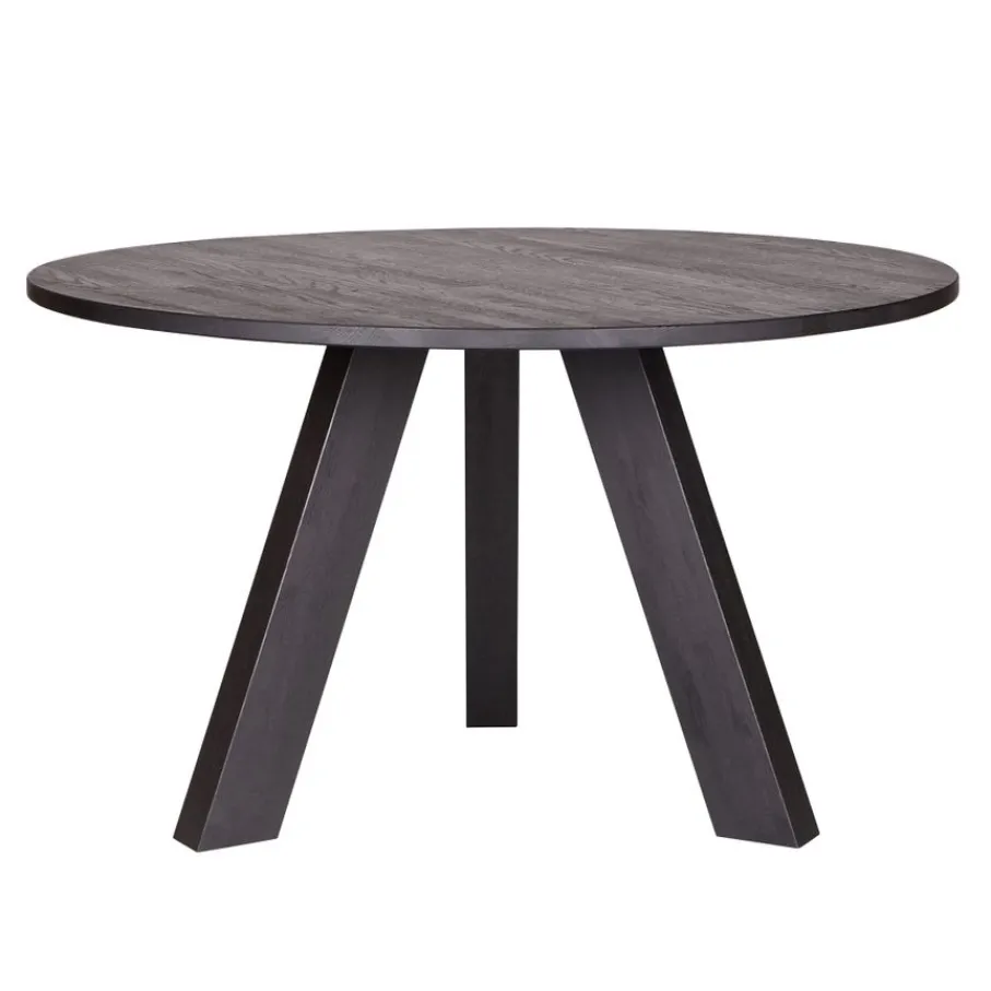 Eettafels<WOOOD Eettafel Rhonda Zwart - Ø 129 cm