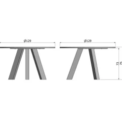 Eettafels<WOOOD Eettafel Rhonda Zwart - Ø 129 cm