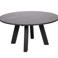Eettafels<WOOOD Eettafel Rhonda Zwart - Ø 150 cm