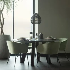Eettafels<WOOOD Eettafel Rhonda Zwart - Ø 150 cm