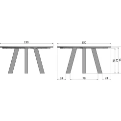 Eettafels<WOOOD Eettafel Rhonda Zwart - Ø 150 cm