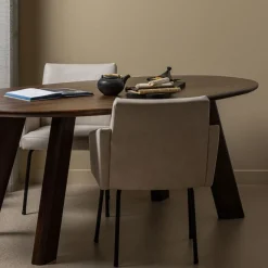 Eettafels<WOOOD Eettafel Roundly Bruin - 160x110 cm