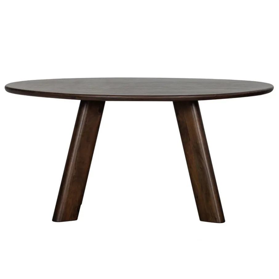 Eettafels<WOOOD Eettafel Roundly Bruin - 160x110 cm