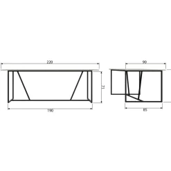 Eettafels<WOOOD Eettafel Silas Dust - 220x90 cm
