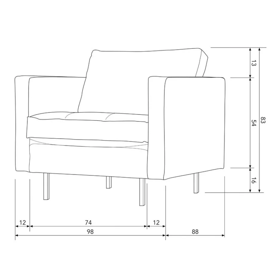 Fauteuils<WOOOD Fauteuil Rodeo Cognac