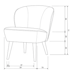 Fauteuils<WOOOD Fauteuil Sara Oker