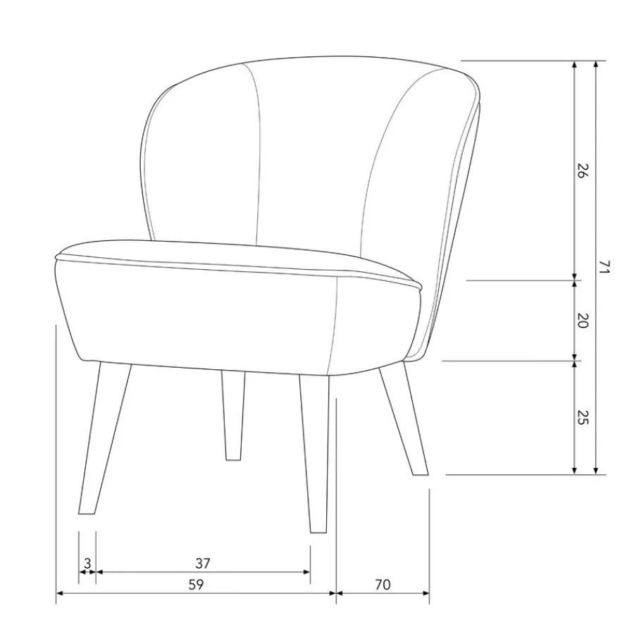 Fauteuils<WOOOD Fauteuil Sara Roze