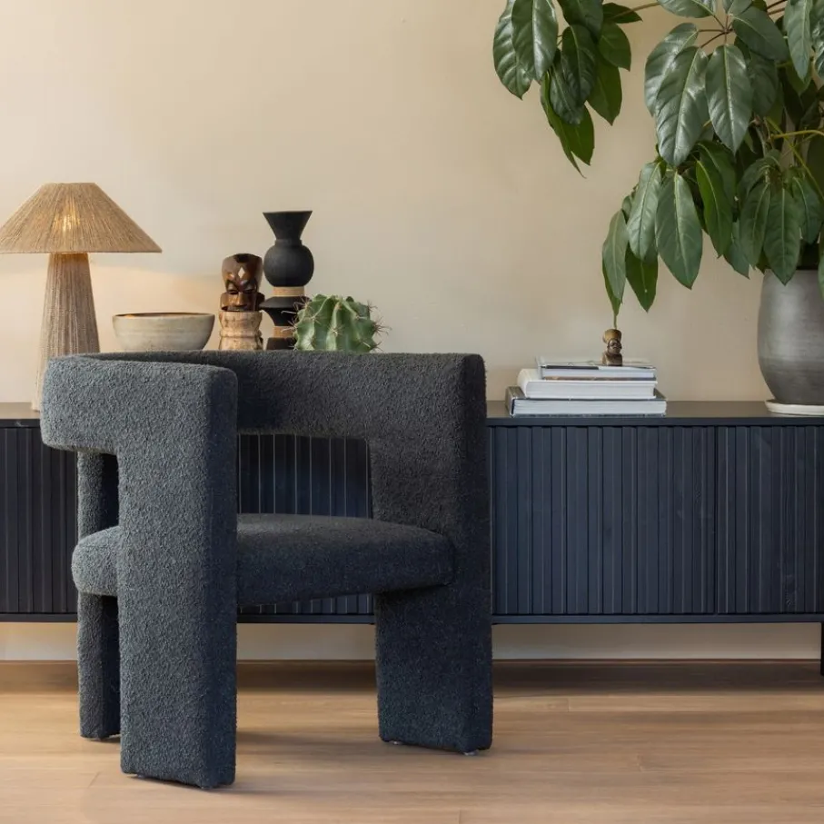 Fauteuils<WOOOD Fauteuil Tiwa Donkergrijs