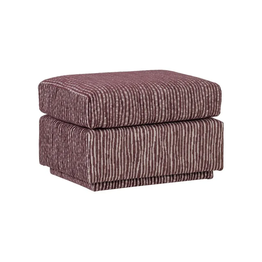 Voetenbanken|Fauteuils<WOOOD Hocker Lou Bordeauxrood - 60x50 cm