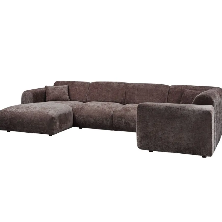 U-Banken<WOOOD Hoekbank Cloud Divan Rechts Bruin