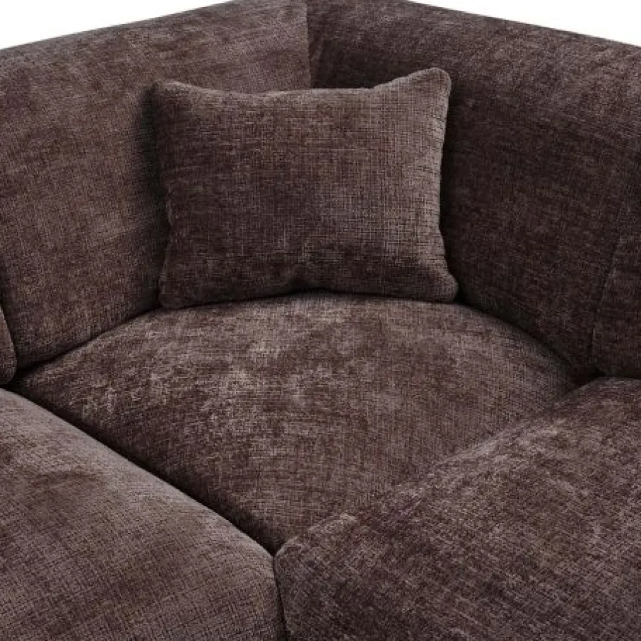 U-Banken<WOOOD Hoekbank Cloud Divan Rechts Bruin