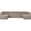 U-Banken<WOOOD Hoekbank Sloping Beige