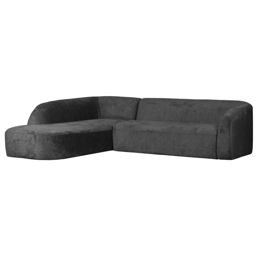 Hoekbanken<WOOOD Hoekbank Sloping Links Donkergrijs