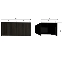 Opbergkasten<WOOOD Kistbank New Gravure Zwart - 88x50x40 cm