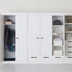 Kledingkasten<WOOOD Kledingkast Connect Wit - 94x195x53 cm
