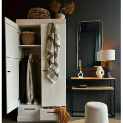 Kledingkasten<WOOOD Kledingkast Connect Wit - 94x195x53 cm