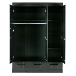 Kledingkasten<WOOOD Kledingkast Connect Zwart - 140x195x53 cm